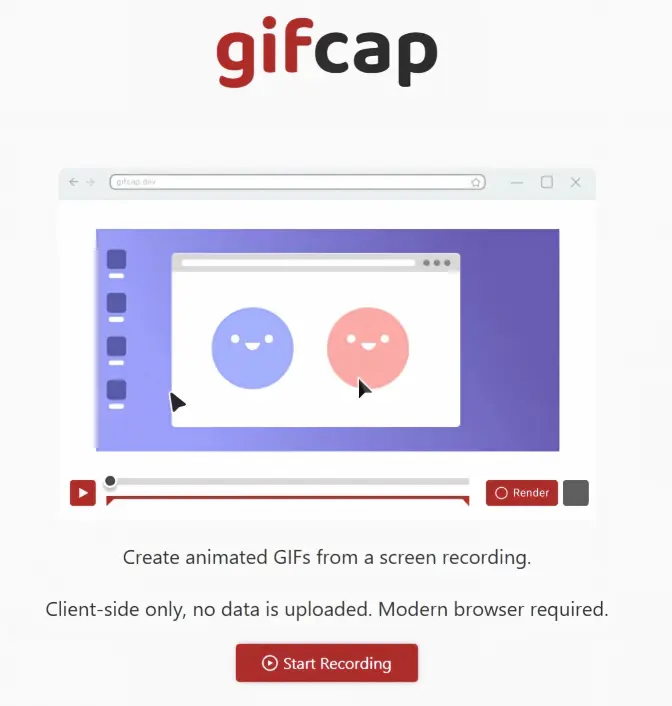 Grabar GIF en línea mediante Gifcap