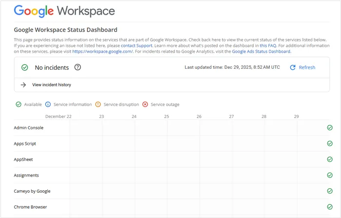 Consulta Google Workspace