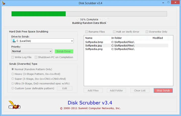 hard disk scrubber