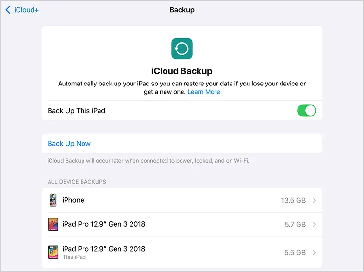 在擦除 iPad 資料之前，請先將其備份到 iCloud