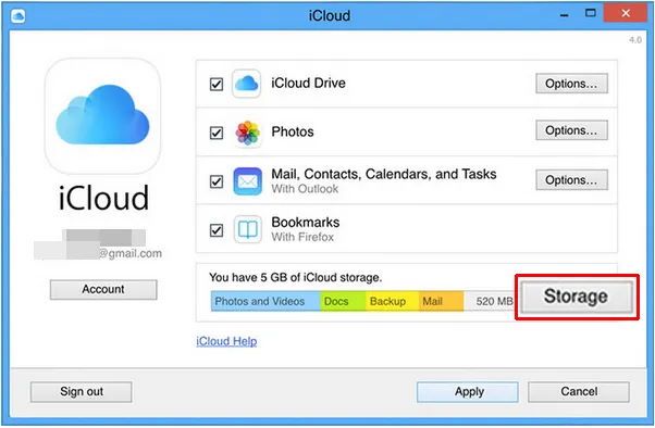 Windows 10 PCでicloudを使用してバックアップメッセージを確認する