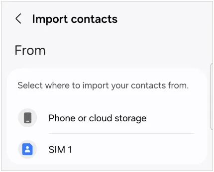 importare contatti su Android