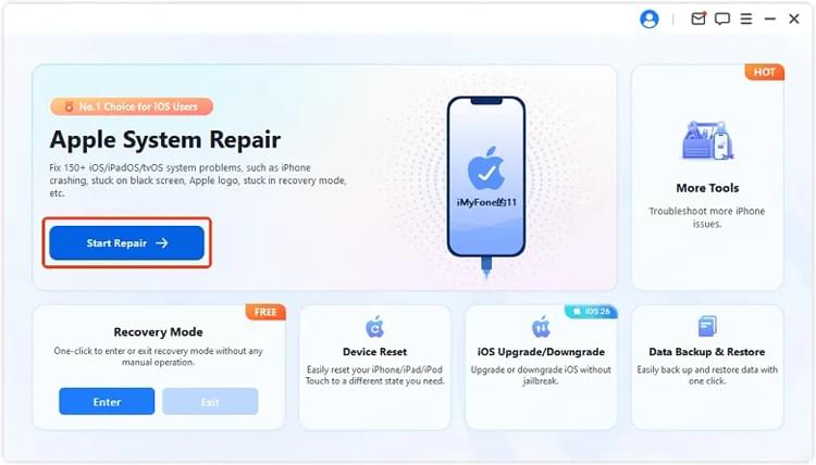 Starten Sie die iOS-Systemreparatursoftware auf Ihrem PC.