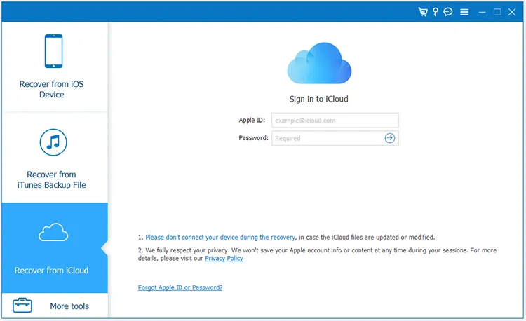 icloud アカウントにサインインします