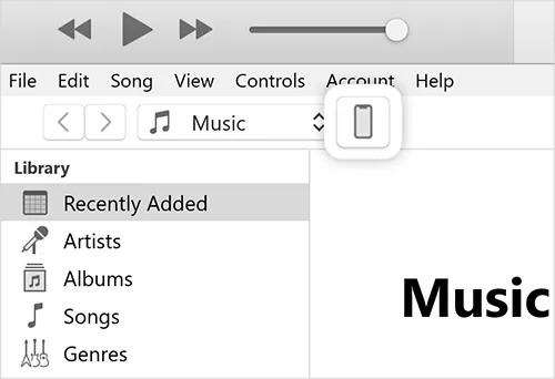 connect iphone to pc with itunes and click the iphone icon