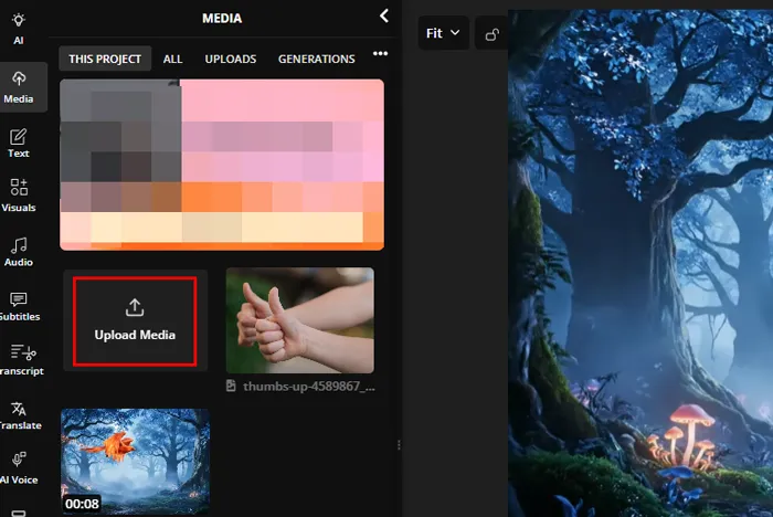 Faça o upload da imagem do seu logotipo para o Kapwing.