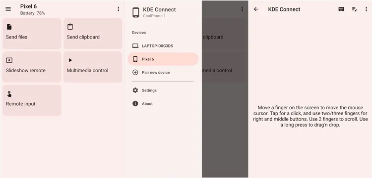 application KDE Connect