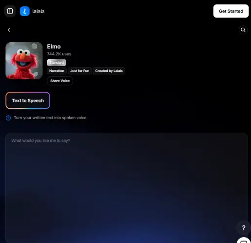 gerador de voz do Elmo lalals