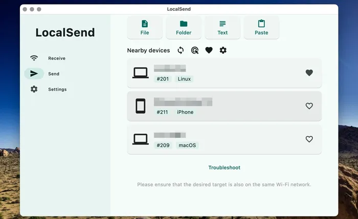 Macでビデオファイルを受信する