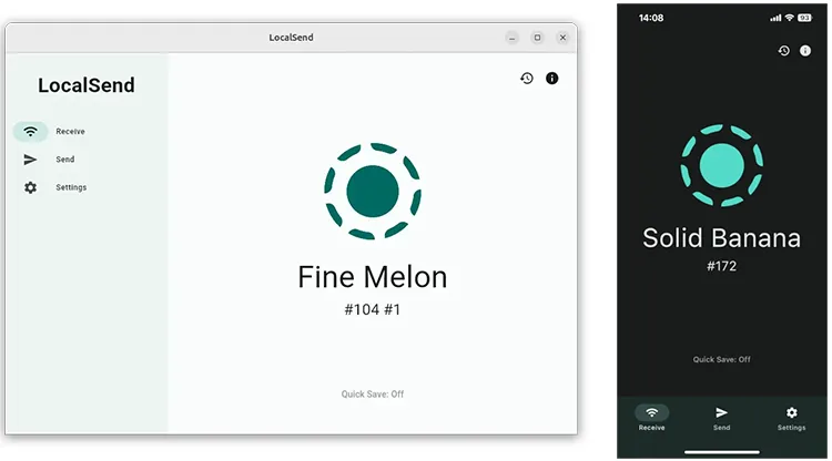 Aplicación localsend para transferir archivos de iPhone a Android