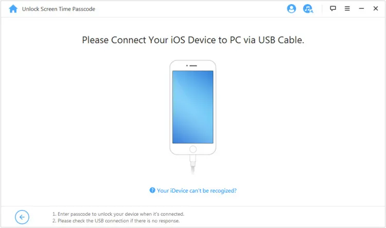 connect ios to pc to unlock screen time passcode