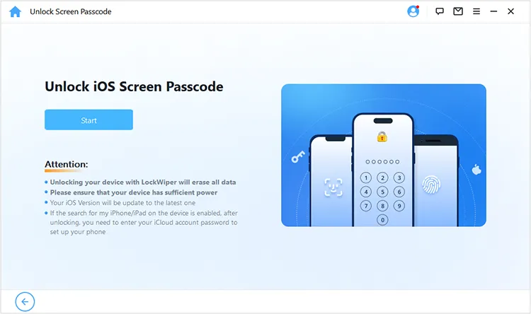 start to unlock the screen