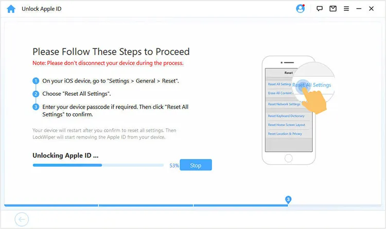 reset the device settings