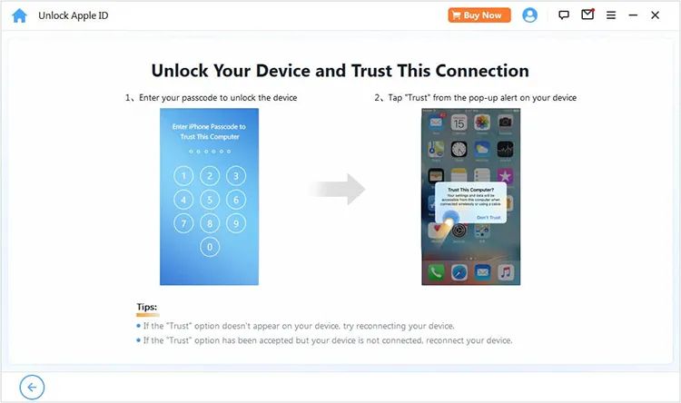 choose trust to establish the connection