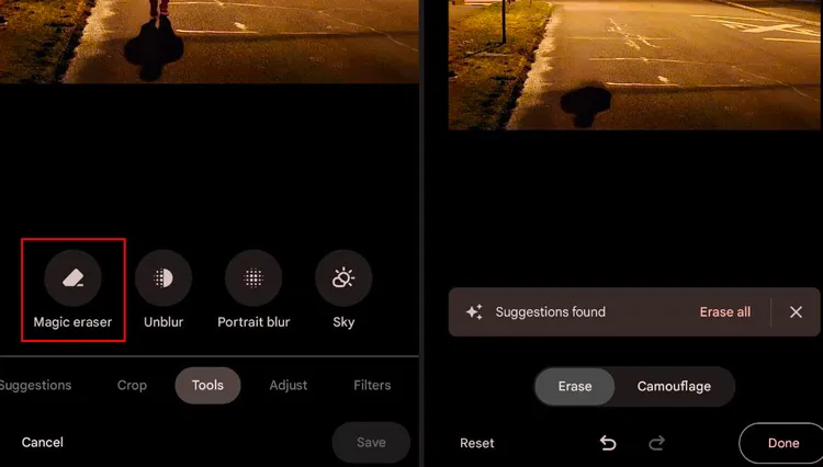 Use a ferramenta Borracha Mágica do Google Fotos para remover o fundo da imagem.