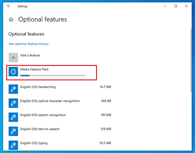 instalar el paquete de funciones multimedia