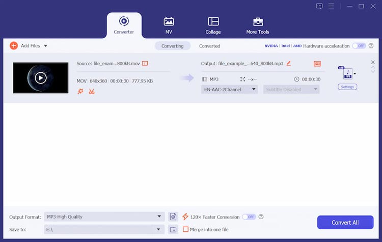 convert mov to mp3