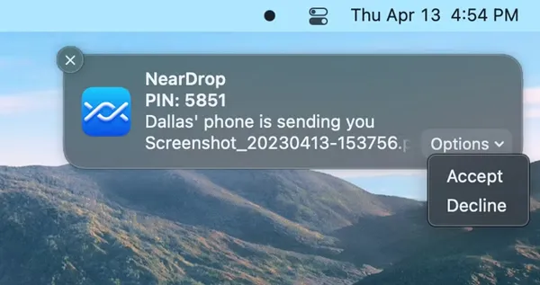 Aceite os arquivos Android no Mac com o Neardrop.