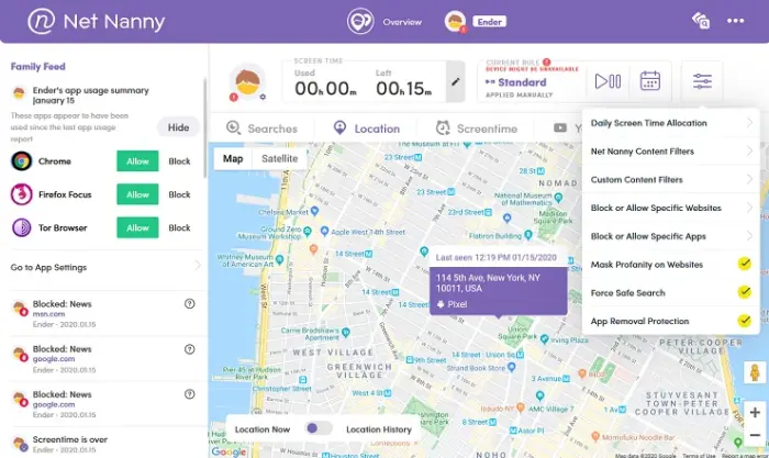 Aplicativos de controle parental - Net Nanny