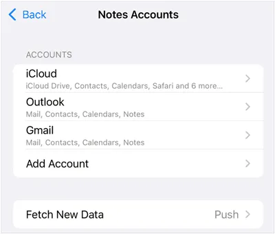 проверьте, где хранятся заметки на iPhone