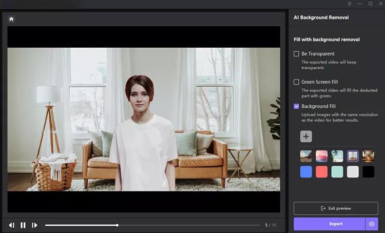 choose the background fill mode