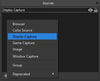 выбрать захват экрана