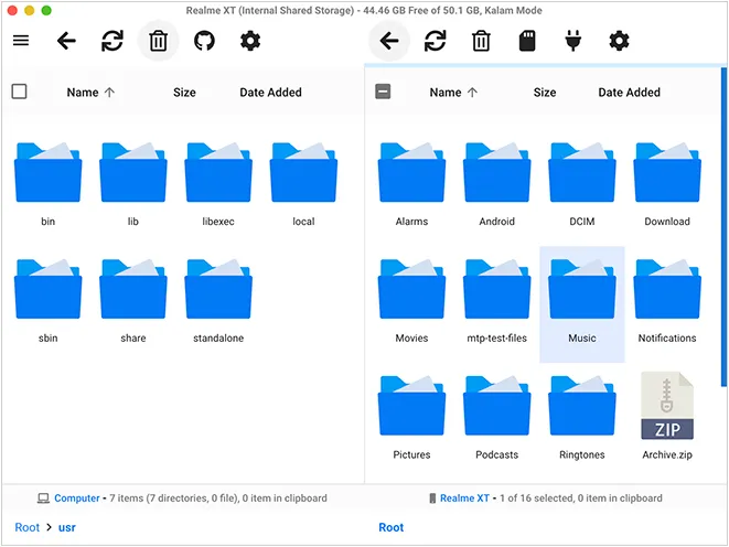 Transferir fotos do Mac para um celular Android com OpenMTP