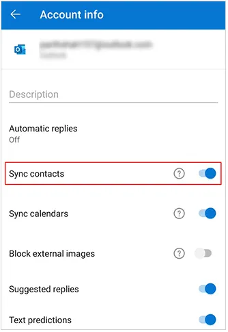 synchroniser les contacts sur Android avec l'application Outlook
