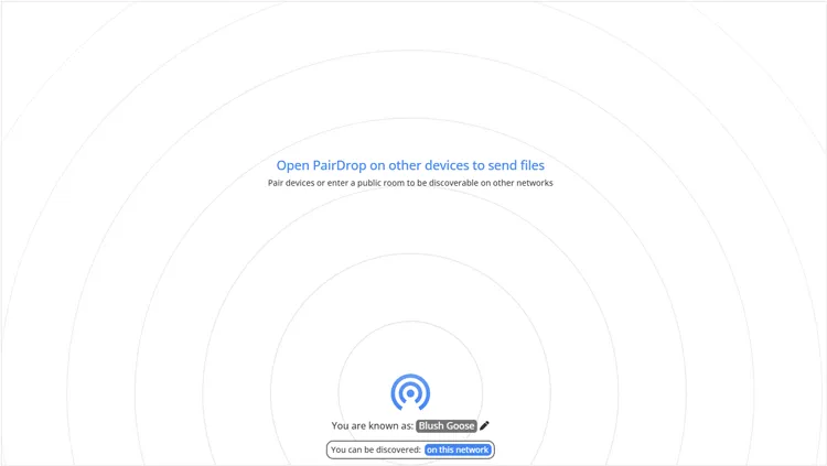application d'envoi de photos - pairdrop