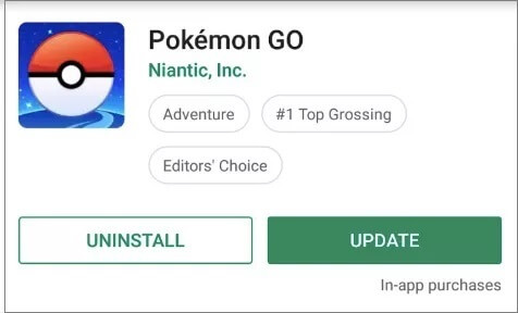 No se encuentra la señal GPS en Pokémon Go: actualiza Pokémon Go.