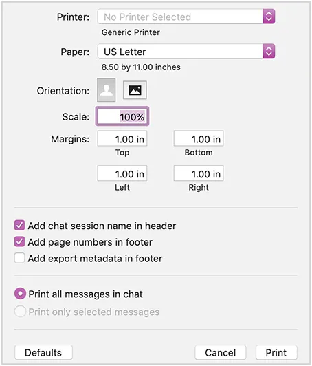 print iphone messages on mac