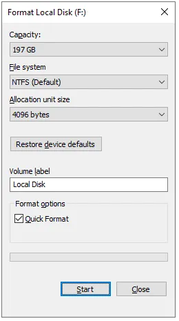 quickly format a usb drive on pc