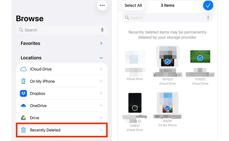 eliminare un file Word su iPhone