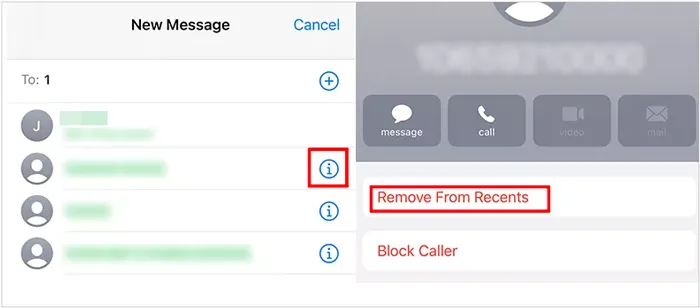 Supprimer des contacts de l'historique récent sur iPhone