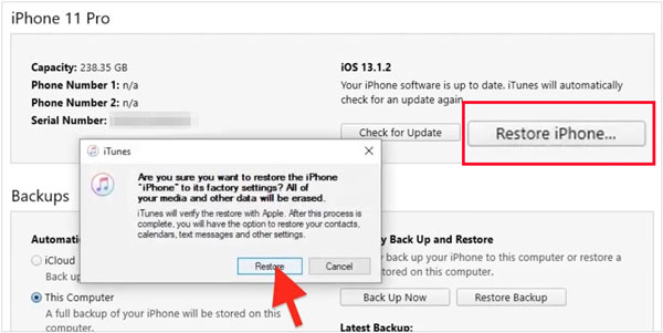 restore iphone with itunes