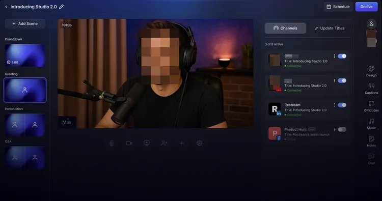 studio de restreaming