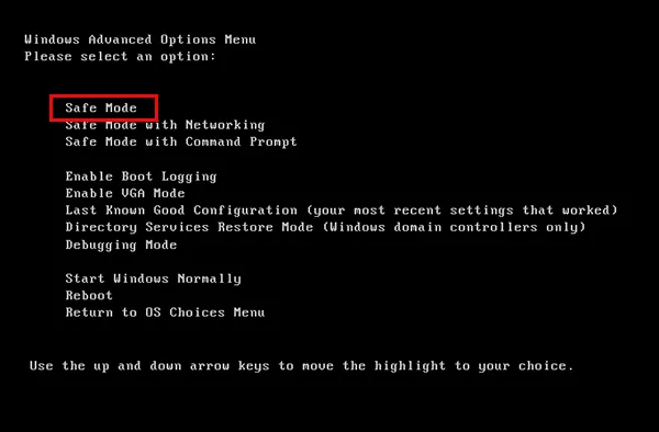 enter safe mode on windows xp