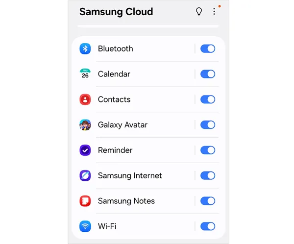 Synchronisez les données de votre téléphone Samsung avec votre tablette grâce au cloud Samsung.