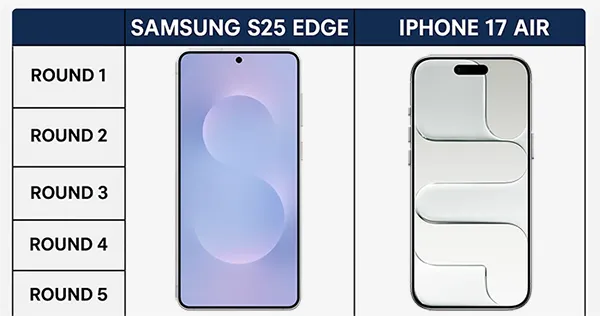 samsung s25 edge vs iphone 17 air