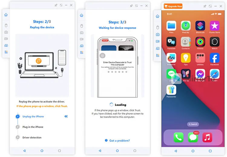 mirror ios screen to pc via usb