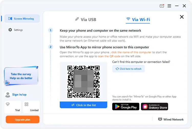 mirror android screen to pc via wi-fi