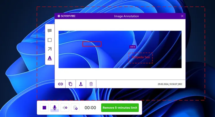 Bildschirmrekorder für Windows 11 - screenrec