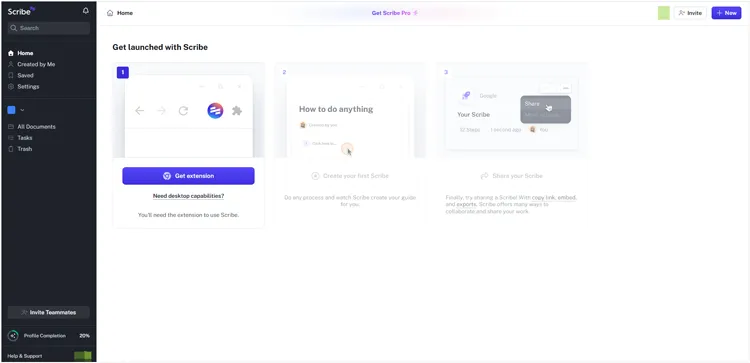 herramienta de grabación de pantalla de Scribe
