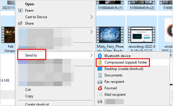 сжимайте видео с помощью заархивированной папки