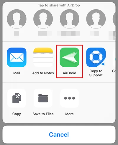 使用 airdroid 在 iPhone 上共享音频文件