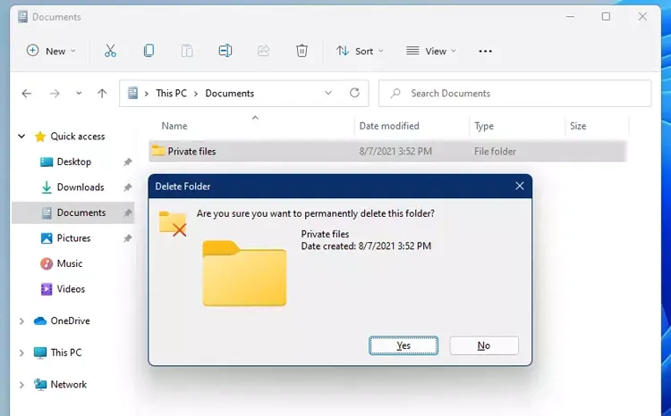Verwenden Sie die Tastenkombination, um Dateien unter Windows 11 endgültig zu löschen.