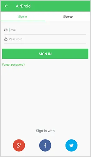 在 Airdroid 上登录