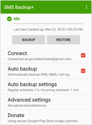back up android messages with sms backup plus