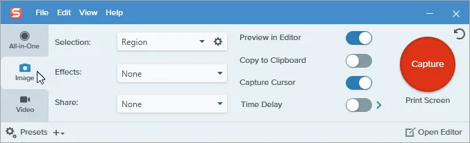 Verwenden Sie Snagit, um den Bildschirm aufzunehmen.