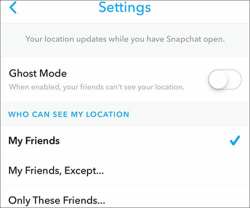 Comment désactiver la géolocalisation Snapchat pour certains amis ?